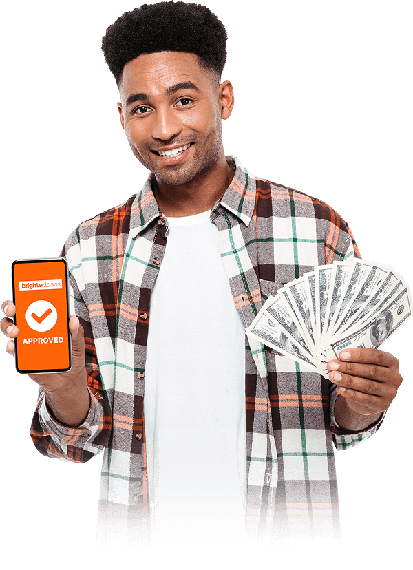 Happy customer with money